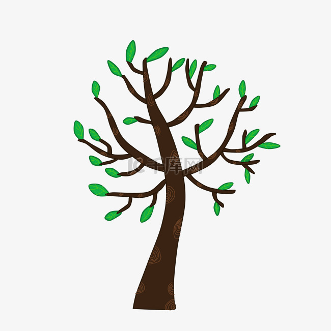 黑色立体树木插图