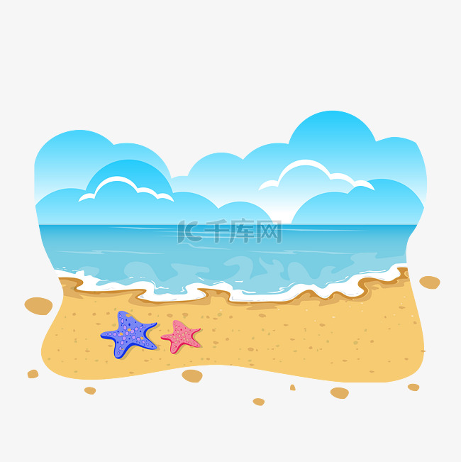 大海沙滩海星装饰