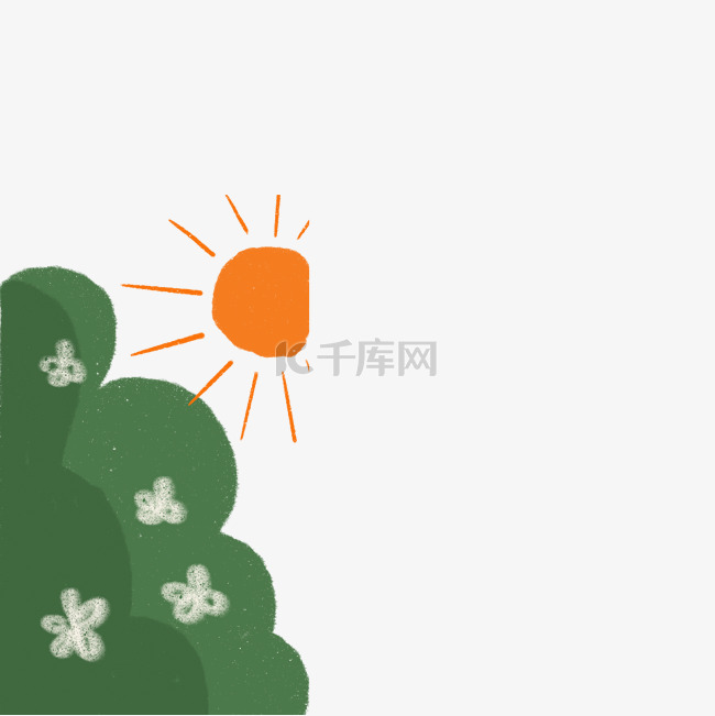 绿色植物和太阳免抠图