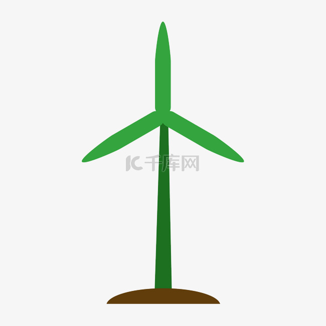 绿色环保发电风车标志