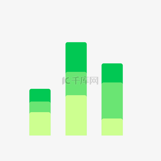 绿色柱形数据分析图标