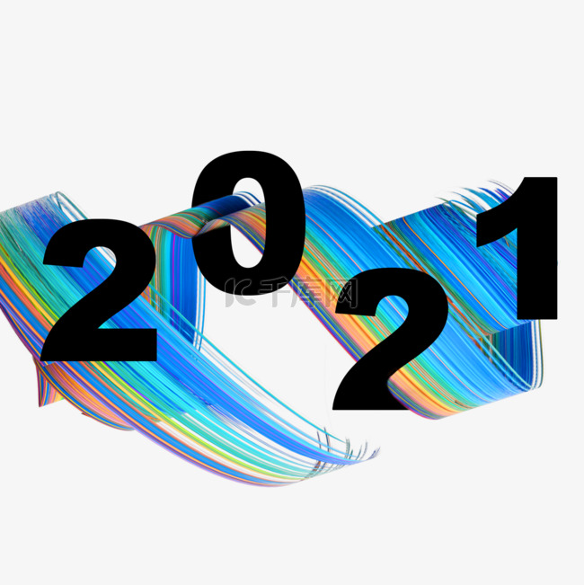 3d墨水螺旋蓝色笔刷2021