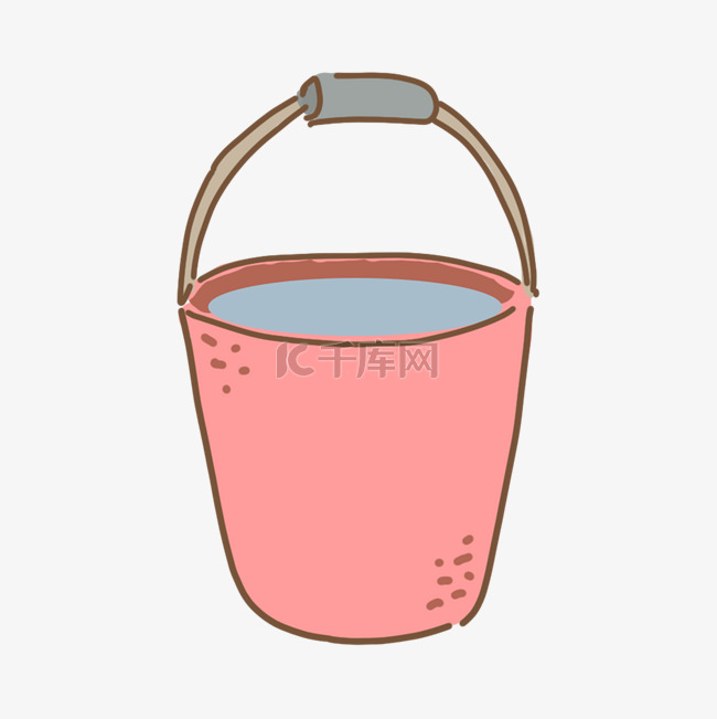一个粉色的水桶