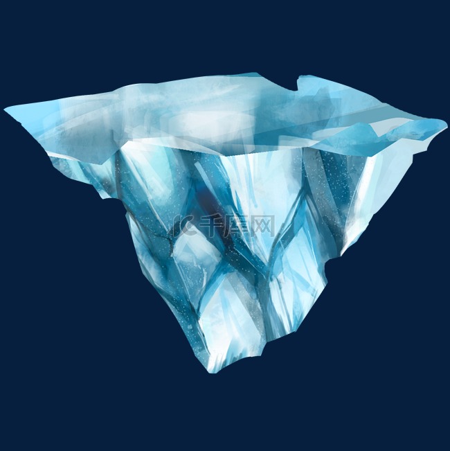 寒冷冰川冰山插画