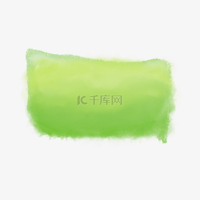 清新水彩绿色笔触