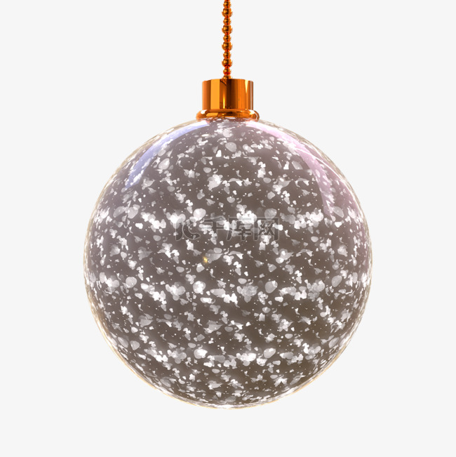 3d银色的光效圣诞质感球