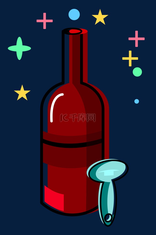 红色酒瓶图案
