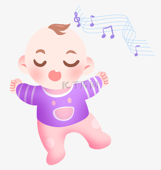 听音乐婴儿的插画