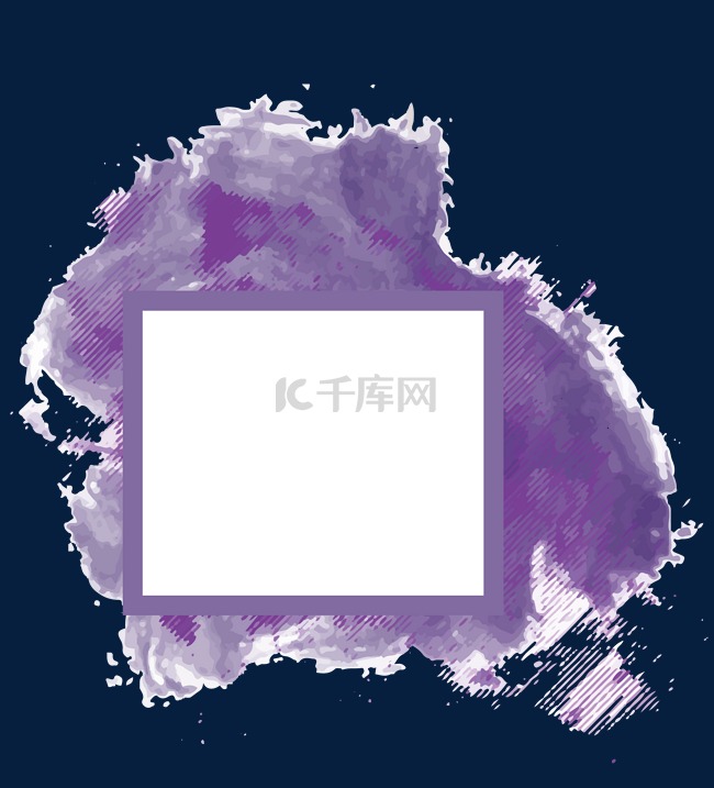 创意紫色方框水粉
