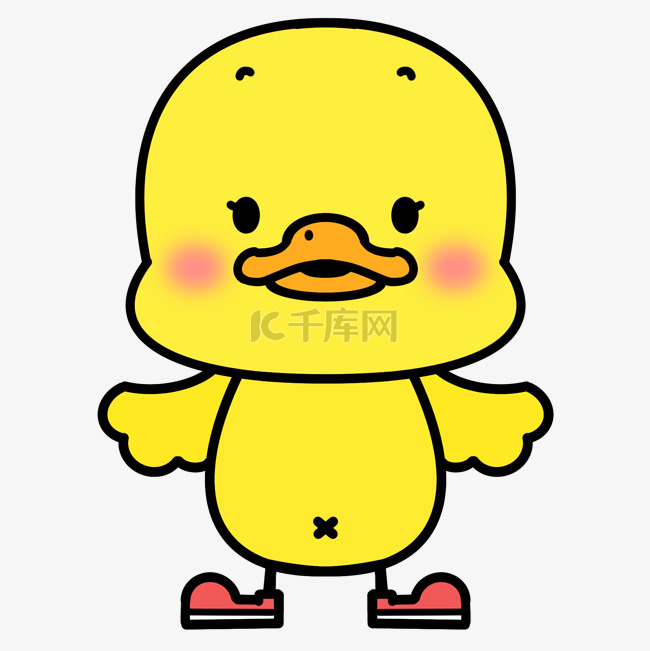可爱动物卡通黄色鸭子