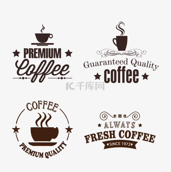 棕色时尚咖啡店天然咖啡创意徽标