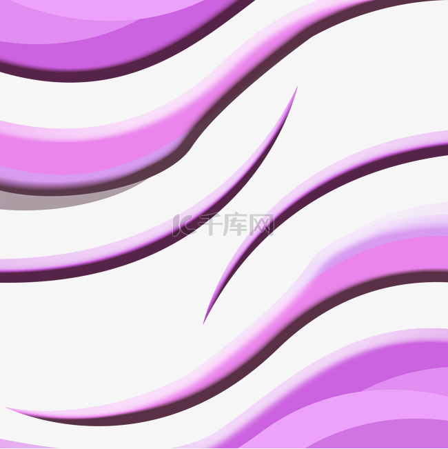 紫色渐变半立体剪纸风不规则图形