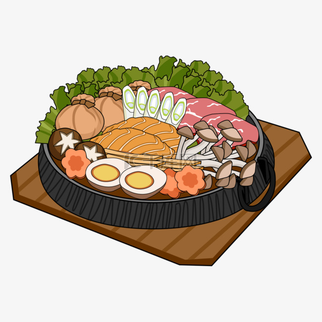 铁锅炖煮美味日本sukiyaki