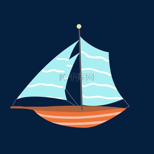木制设计帆船插图
