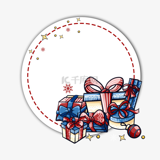 圆形圣诞礼盒边框