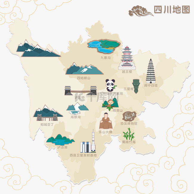 四川旅游地图图片