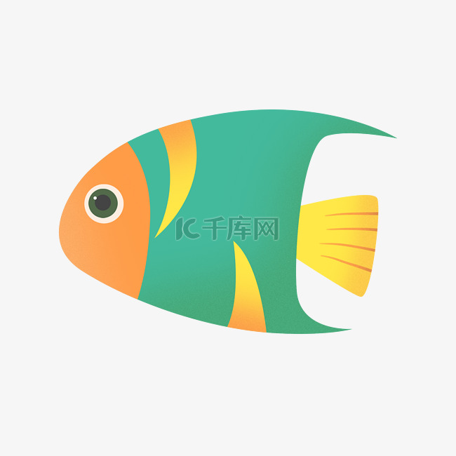 绿色动物小鱼插图