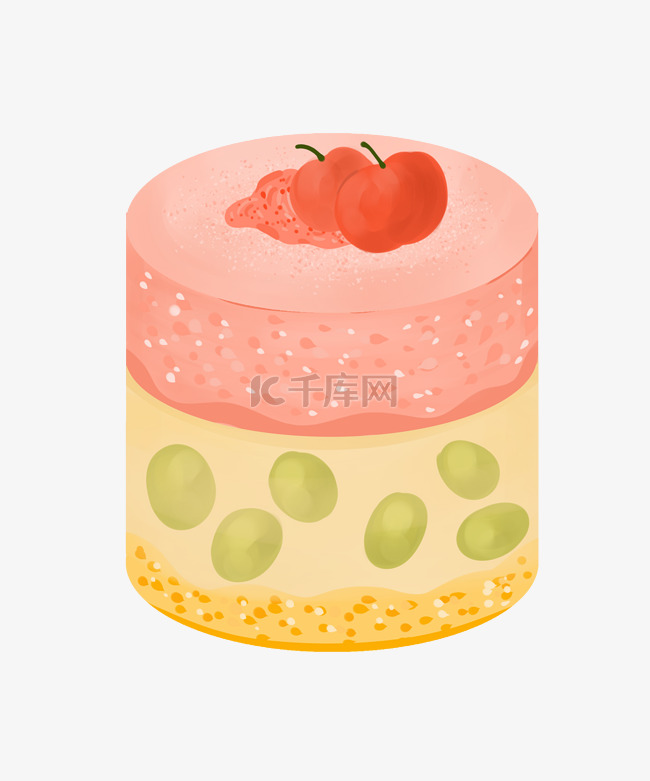 樱桃水果双层蛋糕