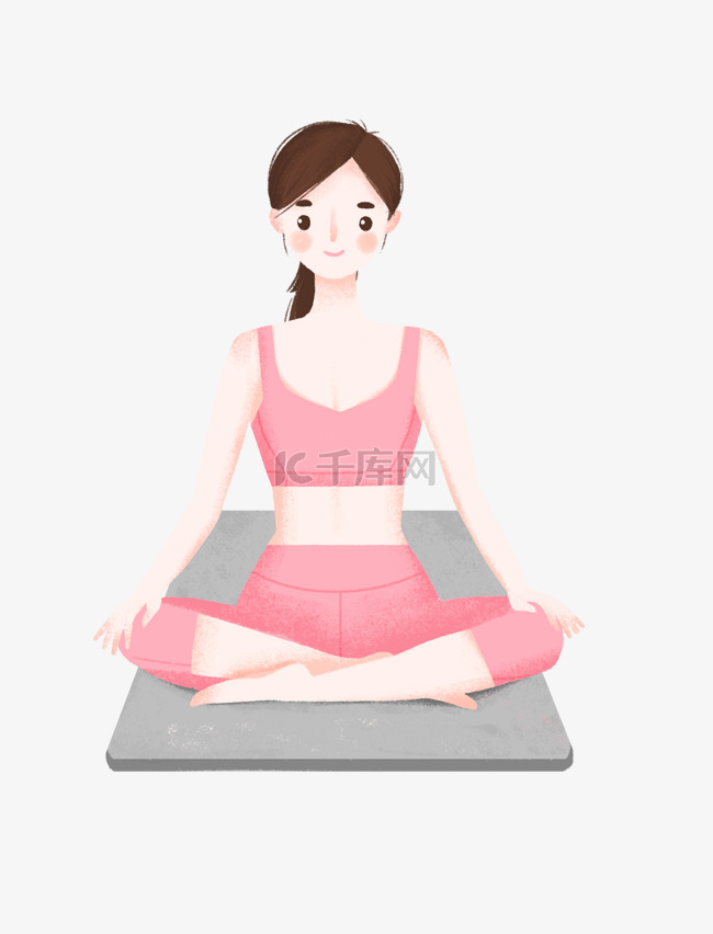 运动健身瑜伽插画设计手绘广告设