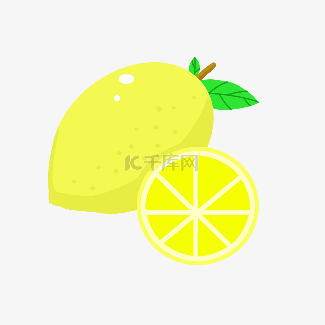 黄色柠檬片图案插图