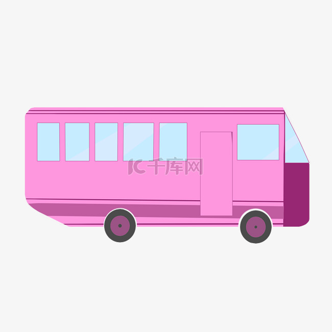 粉色卡通公交车
