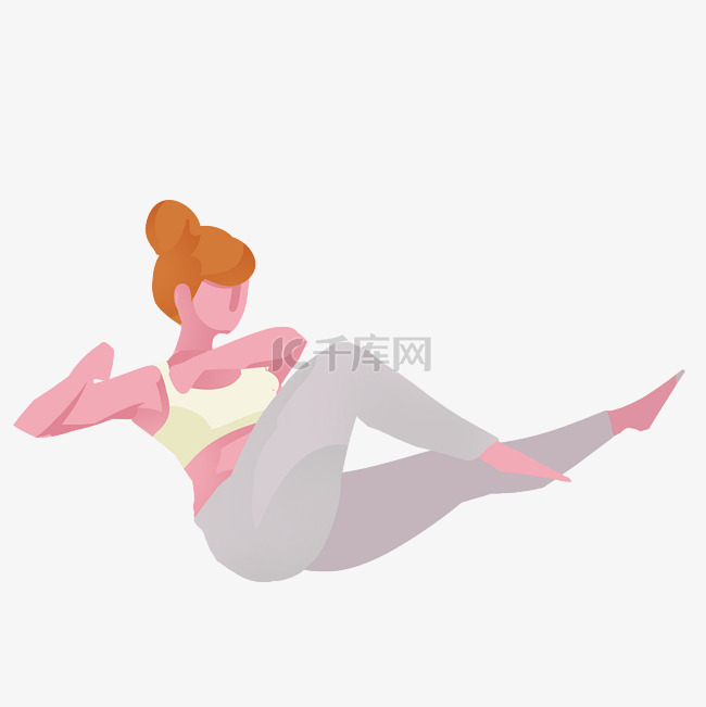 热身运动女孩插画