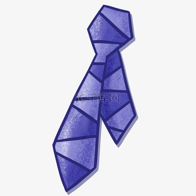 父亲节紫色系商务手绘风格领带