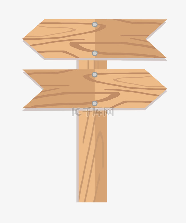 木质左右指路牌