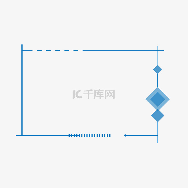 蓝色菱形简约科技边框