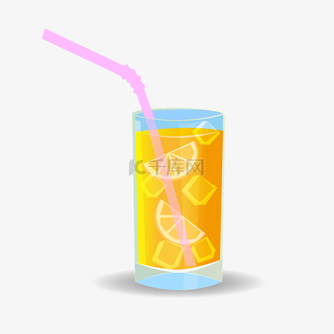 橙色橙汁玻璃杯