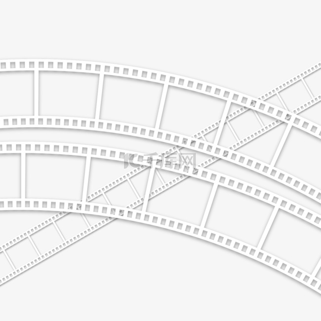白色简约电影胶卷边框