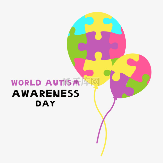 简约气球world autism awareness day
