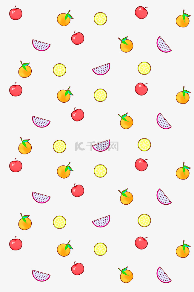 色彩印花水果底纹插画装饰图