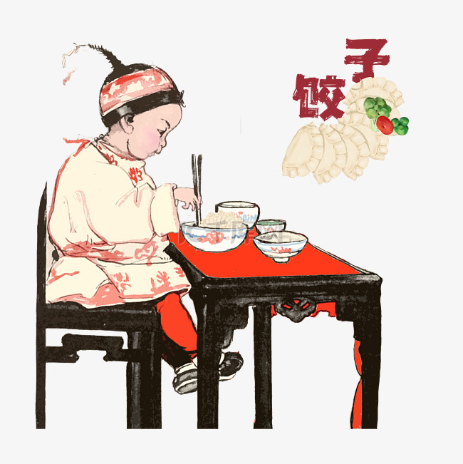 春节新春喜庆传统食物饺子