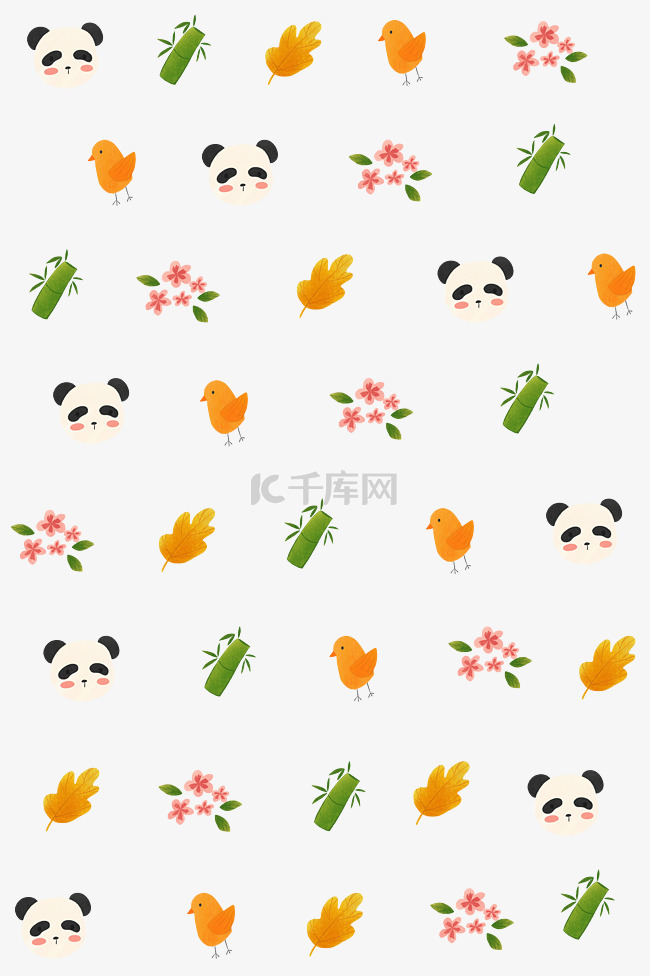 熊猫印花底纹装饰图