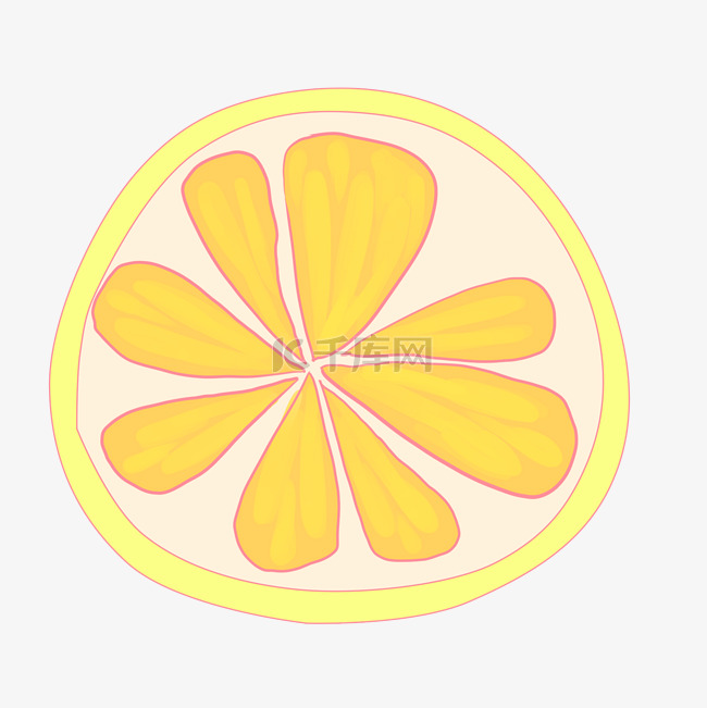 卡通柠檬片水果插图