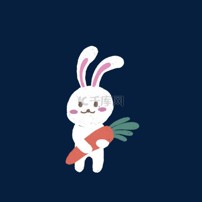 可爱卡通手绘小白兔