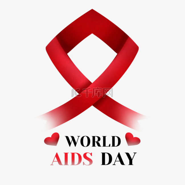 红色简约风格爱丝带世界艾滋病日