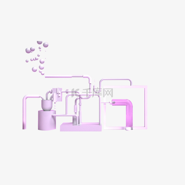 粉色化学仪器免抠图