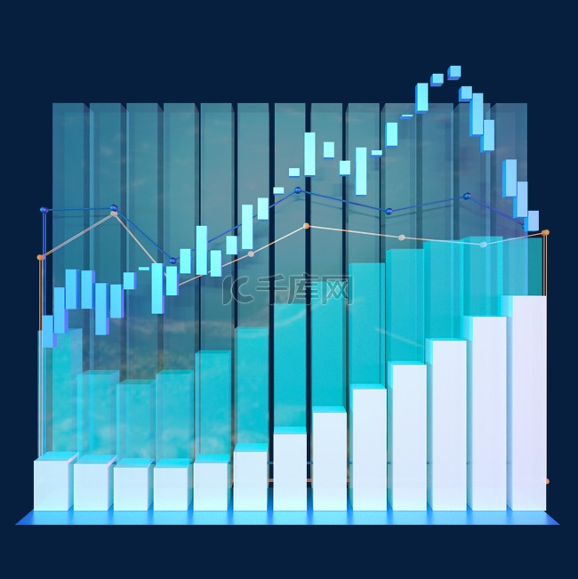 科技智能魔幻数据点状图表走势蓝