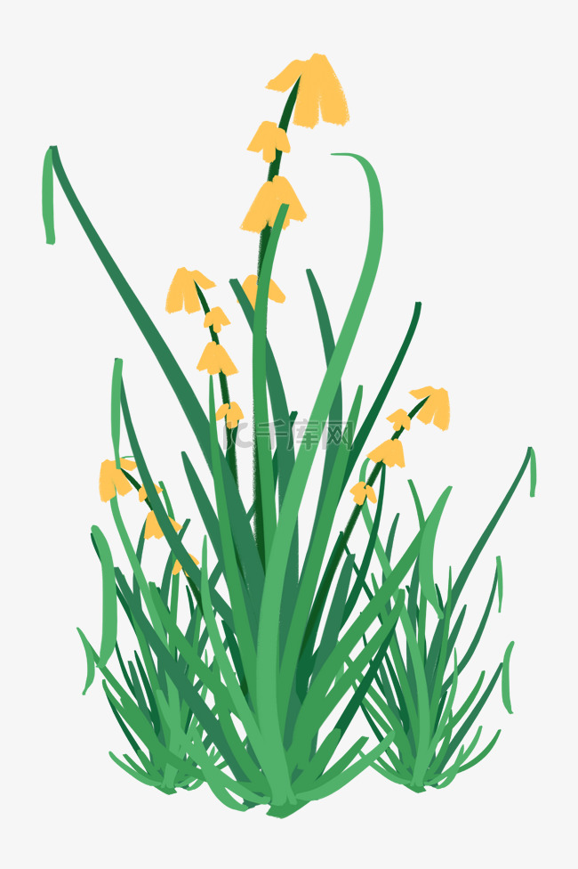 开花的绿色植物插图