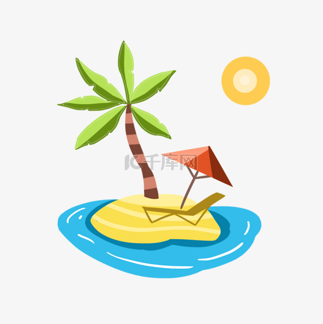 夏日海边椰树