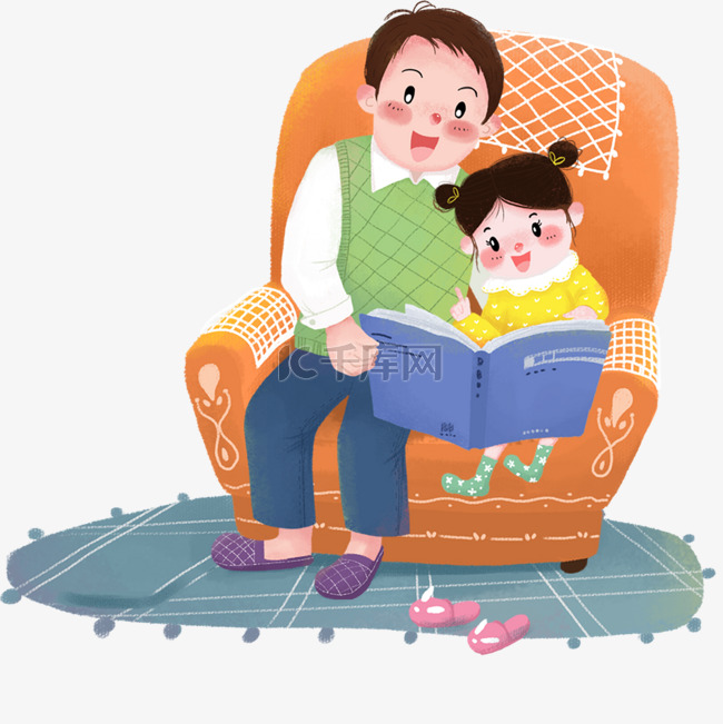 父女俩看书