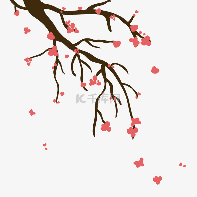 冬天的梅花树枝