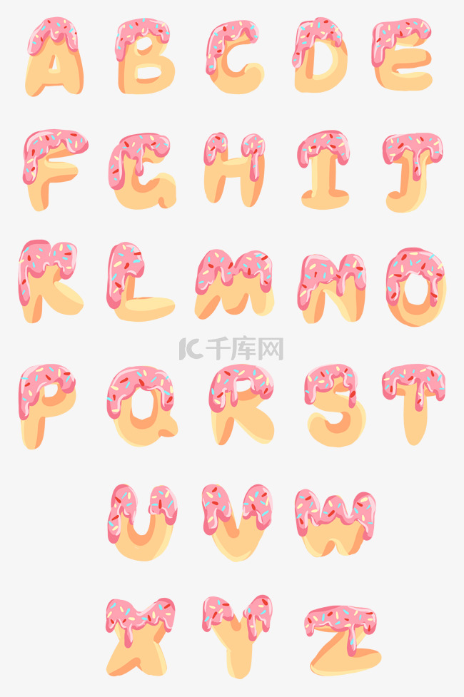 创意甜甜圈英文字母