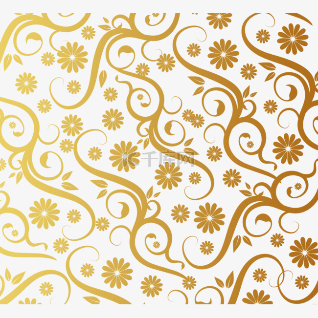 金色花卉图案纹理
