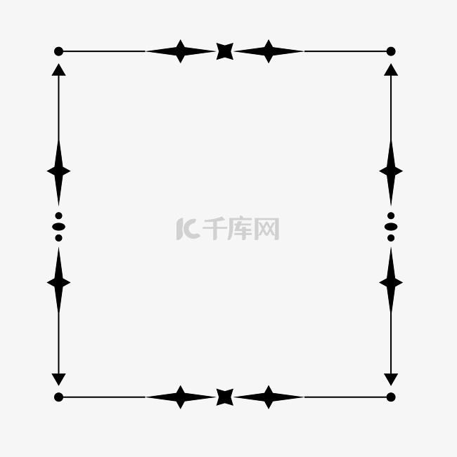 欧式花纹边框手账装饰简约线条