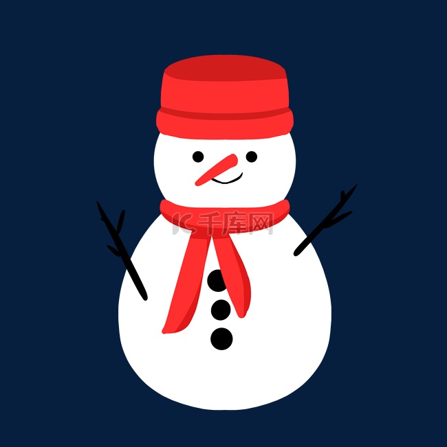 圣诞戴帽子围巾雪人
