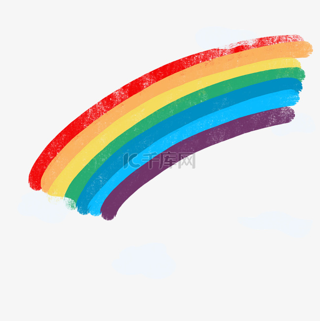 儿童节蜡笔粉笔风彩虹装饰