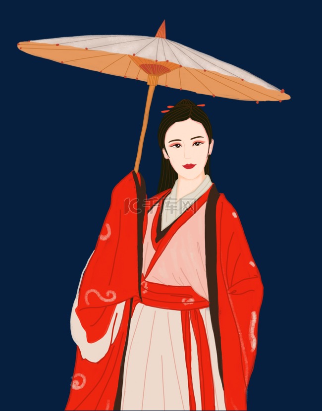 中国风女子撑伞